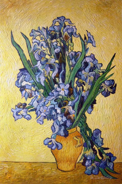 A Vase Of Irises. The painting by Vincent Van Gogh