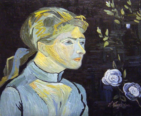 Portrait of Adeline Ravoux. The painting by Vincent Van Gogh