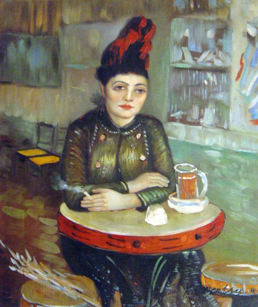 Agostina Sagatori Sitting In The Cafe. The painting by Vincent Van Gogh