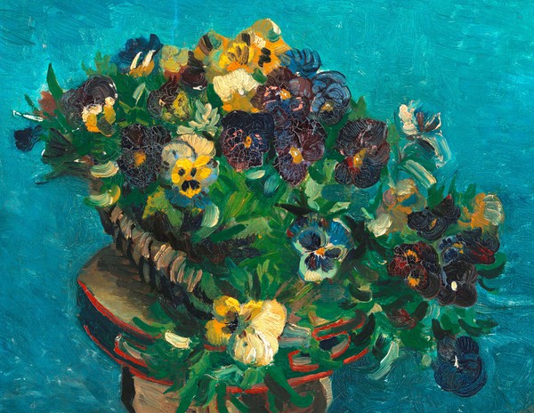 Basket of Pansies. The painting by Vincent Van Gogh