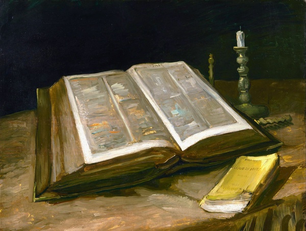 Bible Still Life. The painting by Vincent Van Gogh