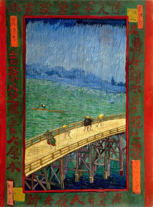 Bridge in the Rain (after Hiroshige) , Vincent Van Gogh, Art Paintings