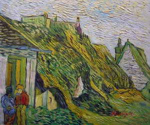 Vincent Van Gogh, Cottages At Chaponval, Painting on canvas