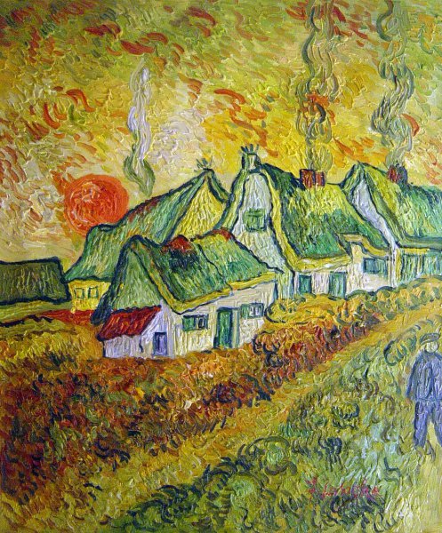 Country Houses. The painting by Vincent Van Gogh