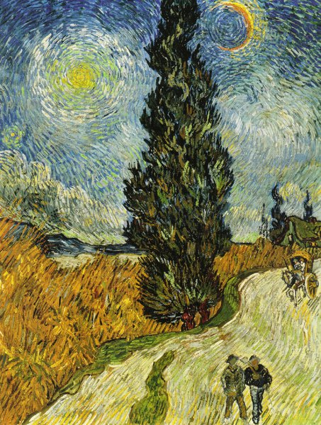 Country Road in Provence by Night. The painting by Vincent Van Gogh