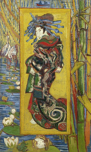 Vincent Van Gogh, Courtesan after Eisen (Japonaiserie-Oiran), Painting on canvas