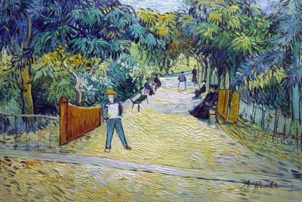 Entrance To The Public Garden At Arles. The painting by Vincent Van Gogh
