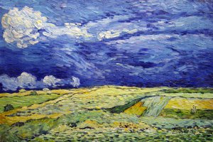 Field Under Stormy Sky, Vincent Van Gogh, Art Paintings