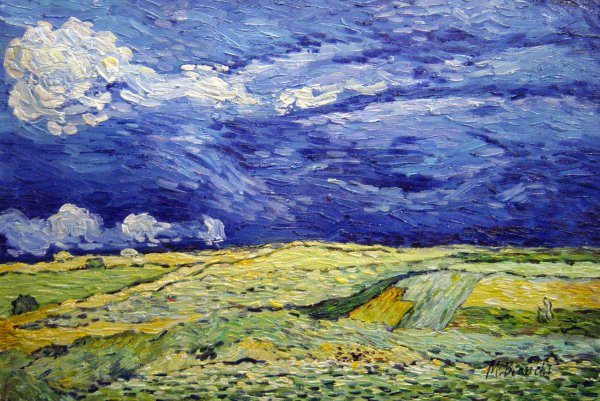 Field Under Stormy Sky. The painting by Vincent Van Gogh