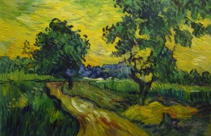 Vincent Van Gogh, Field With Trees, The Chateau Of Auvers, Painting on canvas