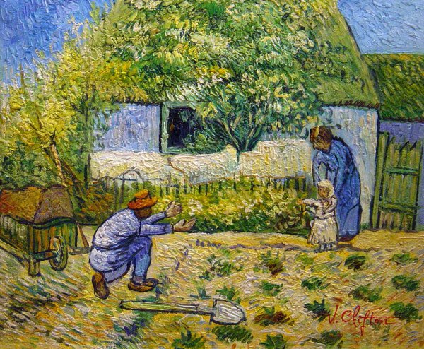 First Steps. The painting by Vincent Van Gogh
