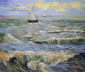 Fishing Boats Near Saintes-Maries, Vincent Van Gogh, Art Paintings