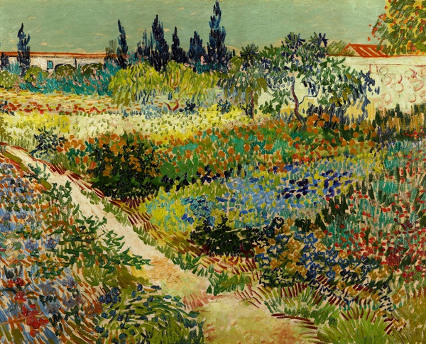 Flowering Garden with Path, Arles. The painting by Vincent Van Gogh