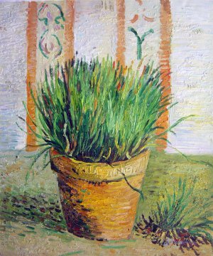Vincent Van Gogh, Flowerpot with Chives, Painting on canvas