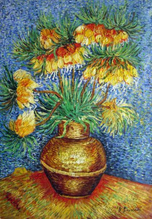Vincent Van Gogh, Fritillaries In A Copper Vase, Painting on canvas