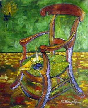 Gauguin's Chair With Books and Candle, Vincent Van Gogh, Art Paintings