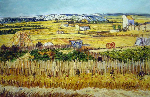Harvest Landscape. The painting by Vincent Van Gogh