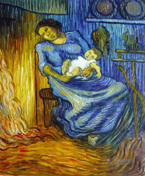 Vincent Van Gogh, Her Husband Is Out To Sea, Painting on canvas