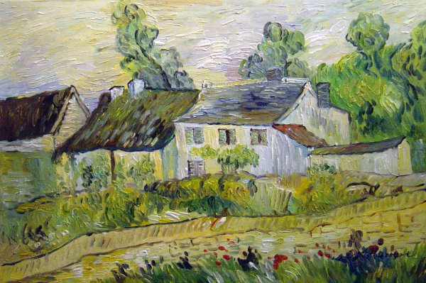 Houses In Auvers. The painting by Vincent Van Gogh