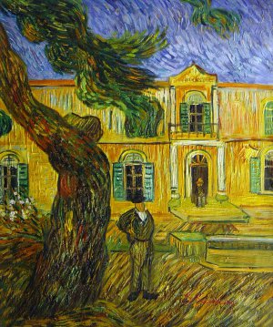 Famous paintings of House Scenes: In Front Of The Asylum Of Saint-Remy