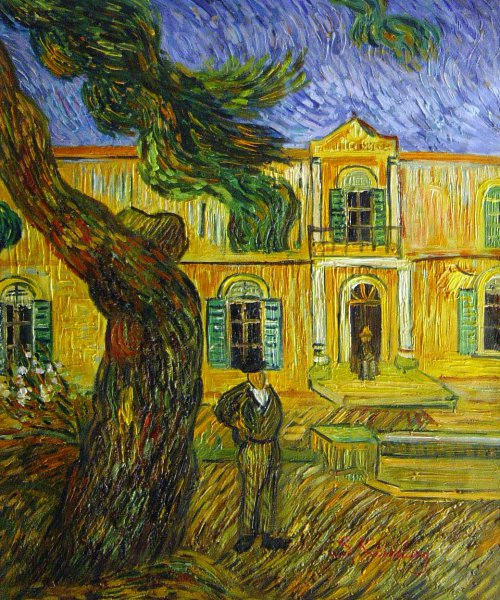 In Front Of The Asylum Of Saint-Remy. The painting by Vincent Van Gogh