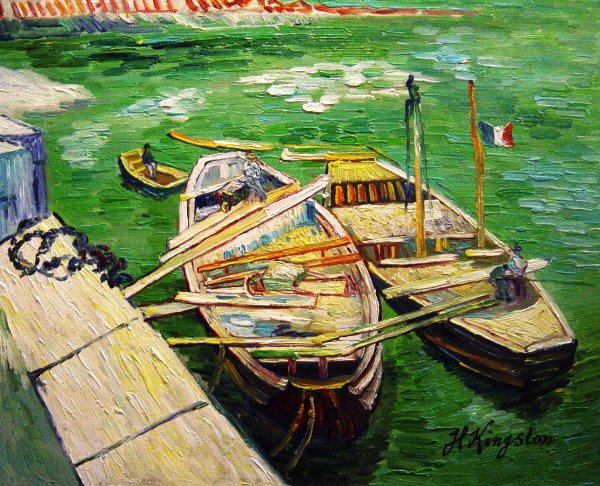 Landing Stage With Boats. The painting by Vincent Van Gogh