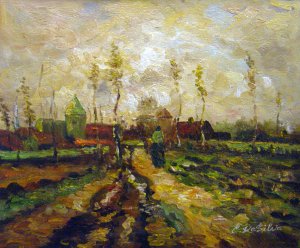 Vincent Van Gogh, Landscape With Church And Farms, Painting on canvas