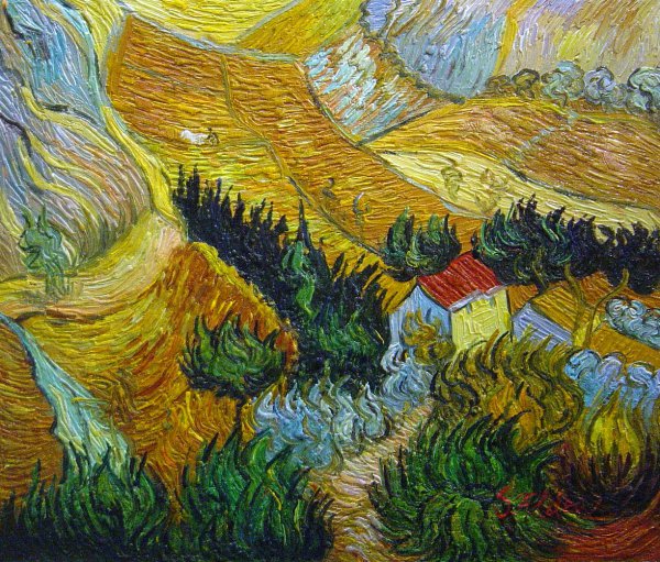 Landscape with House And Ploughman. The painting by Vincent Van Gogh