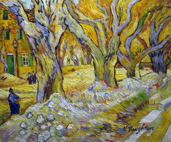 Large Plane Trees. The painting by Vincent Van Gogh