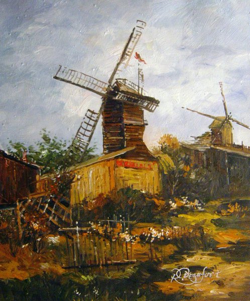 Le Moulin de Blute-Fin. The painting by Vincent Van Gogh