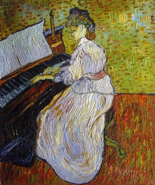 Mademoiselle Gachet At Piano. The painting by Vincent Van Gogh