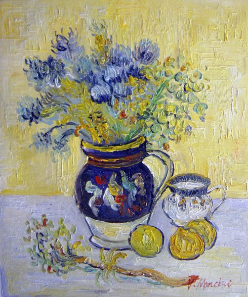 Majolica Jug With Wildflowers. The painting by Vincent Van Gogh