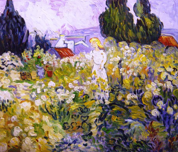 Marguerite Gachet In Her Garden. The painting by Vincent Van Gogh