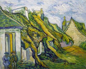 Famous paintings of House Scenes: Old Cottages, Chaponval