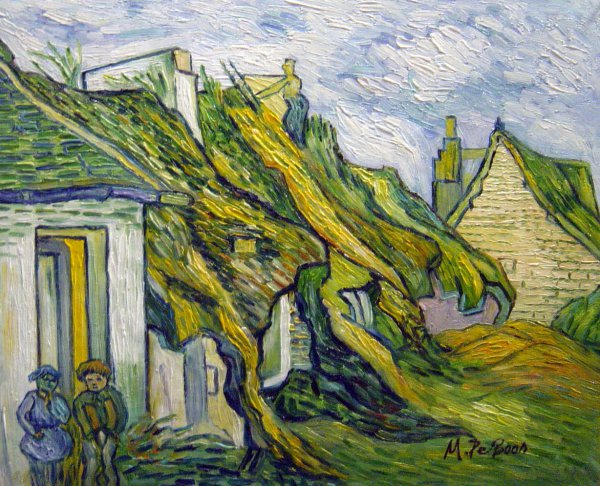 Old Cottages, Chaponval. The painting by Vincent Van Gogh