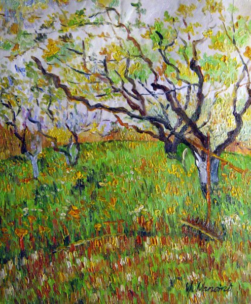 Orchard In Bloom. The painting by Vincent Van Gogh