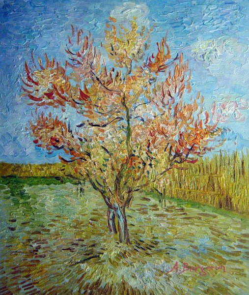 Peach Tree In Bloom. The painting by Vincent Van Gogh