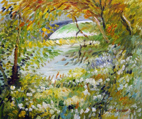 Riverbank In Springtime. The painting by Vincent Van Gogh