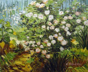 Vincent Van Gogh, Rosebush In Blossom, Painting on canvas