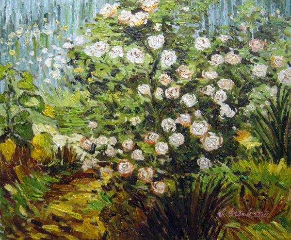 Rosebush In Blossom. The painting by Vincent Van Gogh