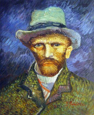 Vincent Van Gogh, Self Portrait In A Grey Felt Hat, Painting on canvas