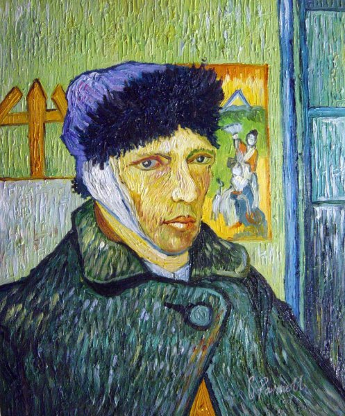 Self-Portrait With Bandaged Ear. The painting by Vincent Van Gogh