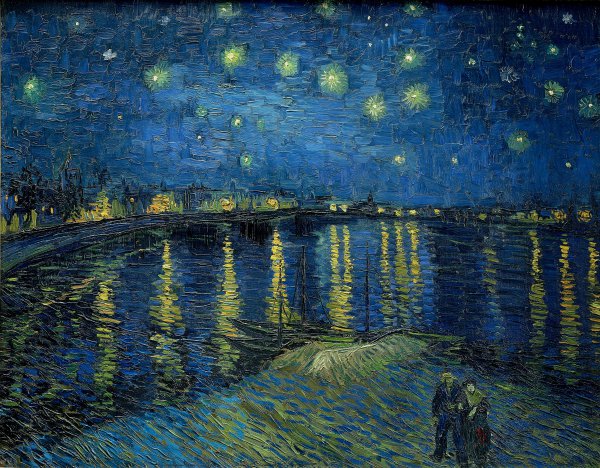 Starry Night Over the Rhone. The painting by Vincent Van Gogh