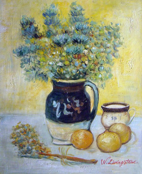 Still Life Majolica With Wildflowers. The painting by Vincent Van Gogh