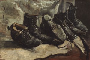 Vincent Van Gogh, Still Life: Three Pairs of Shoes, Painting on canvas