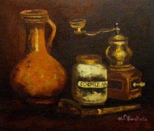 Still Life With Coffee Mill, Pipe Case And Jug, Vincent Van Gogh, Art Paintings