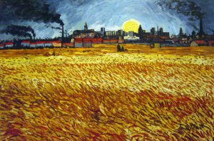 Vincent Van Gogh, Summer Evening, Wheatfield At Sunset, Painting on canvas