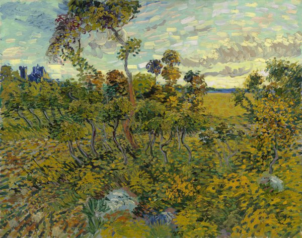 Sunset at Montmajour. The painting by Vincent Van Gogh