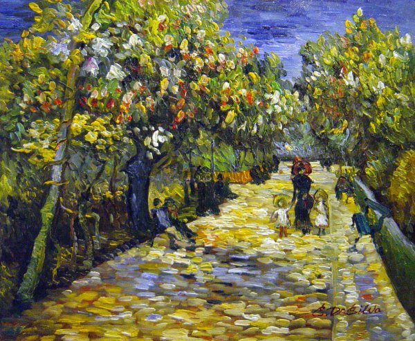 The Avenue with Flowering Chestnut Trees. The painting by Vincent Van Gogh