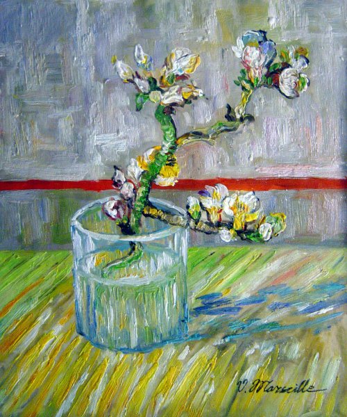 The Blossoming Almond Branch In A Glass. The painting by Vincent Van Gogh